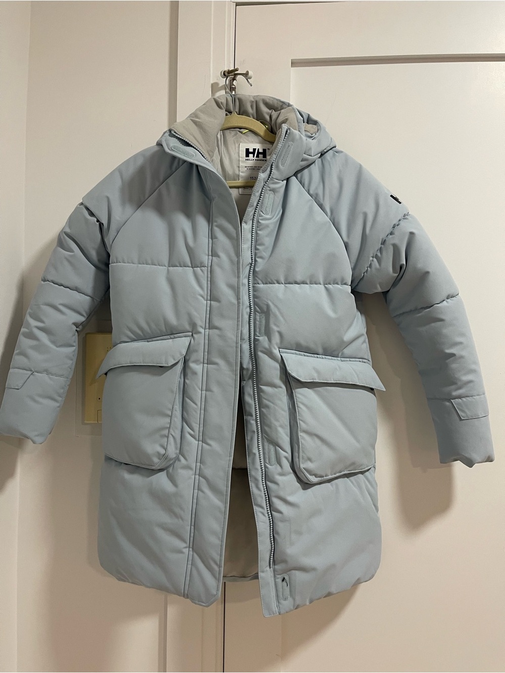 Helly Hansen Light Blue Puffer Jacket with Hood
